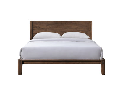 Luna Solid Oak Wood Tool Free Double Bed - Walnut