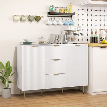 Ellis Modern Kitchen Buffet/Hallway Cabinet with 3 Drawers-White
