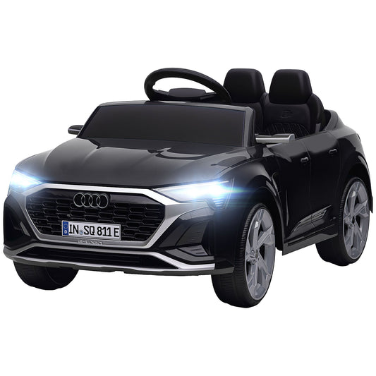 12V Battery Powered Kids Electric Car, Audi Q8 etron Sportback Licensed Ride on Car w/ Remote Control, Black