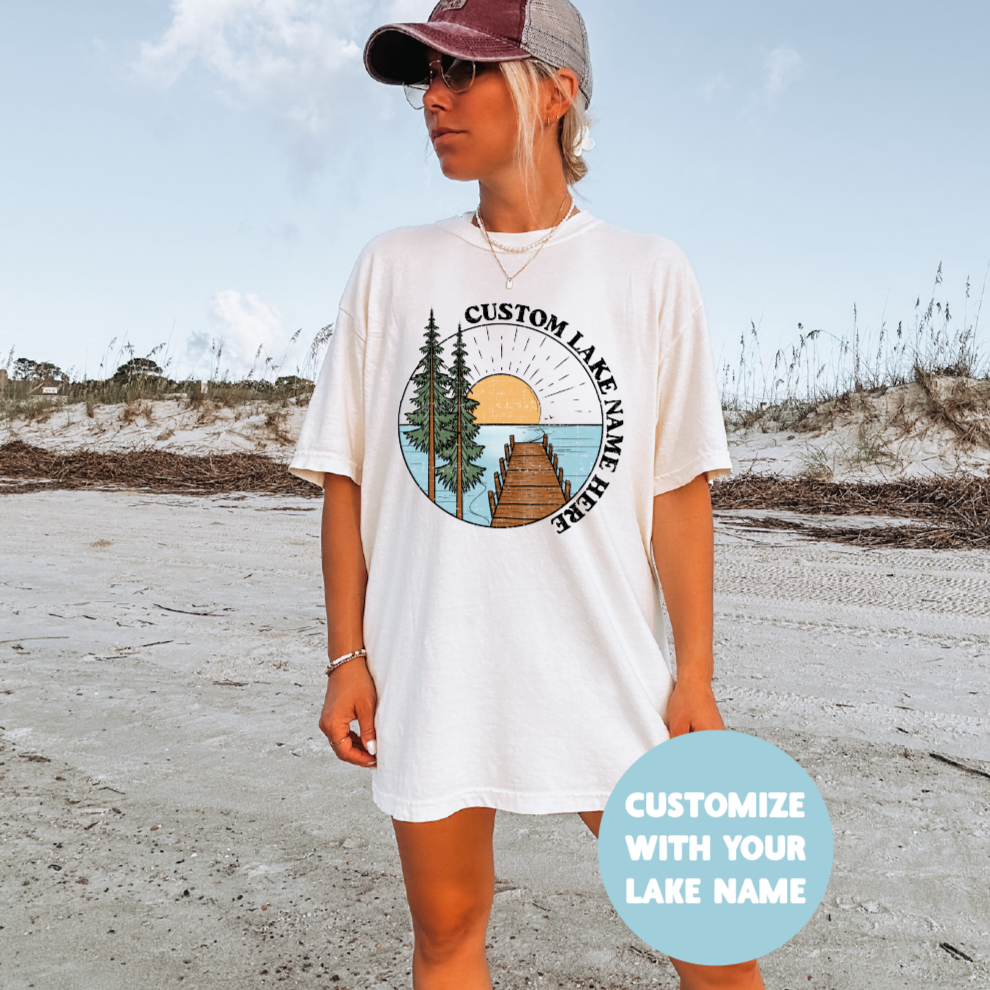 Lake Scene Personalized T-shirt | Lake Shirt | Custom Clothing