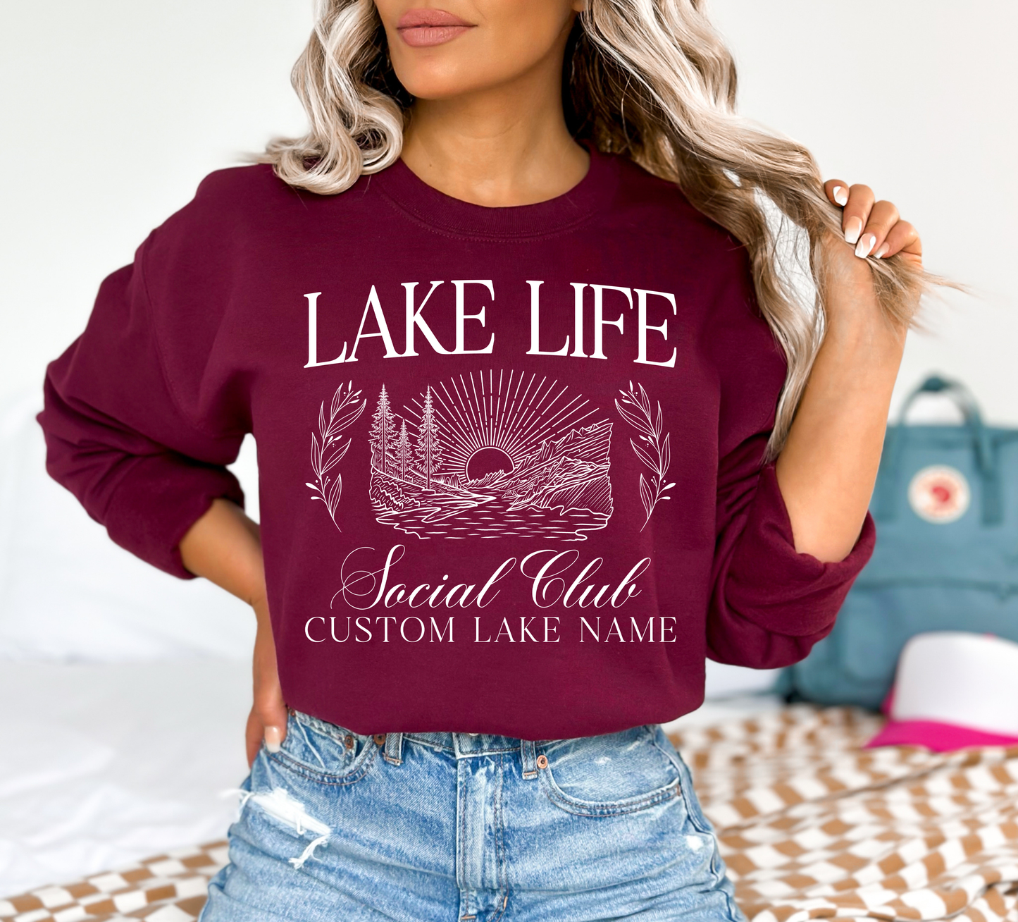 Lake Life Social Club Unisex Crewneck Sweatshirt | Lake Apparel | Camping Clothing