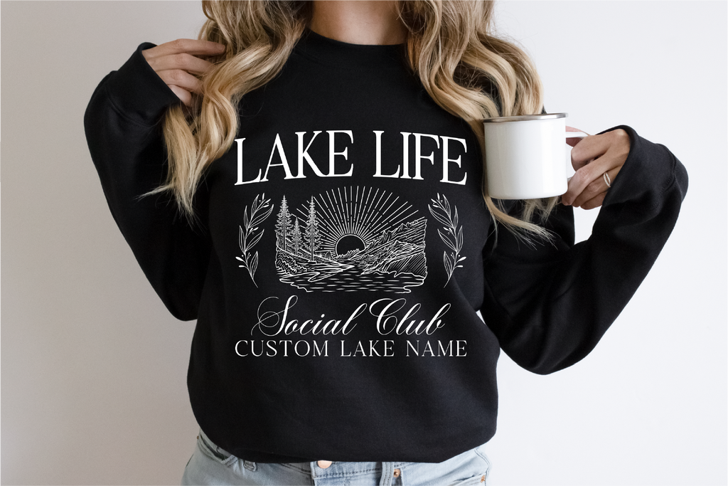Lake Life Social Club Unisex Crewneck Sweatshirt | Lake Apparel | Camping Clothing