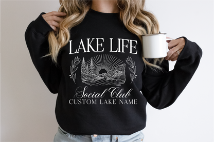Lake Life Social Club Unisex Crewneck Sweatshirt | Lake Apparel | Camping Clothing