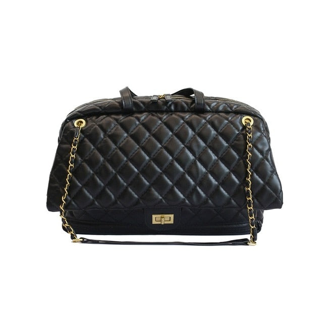 Lattice Leather Travel Bag