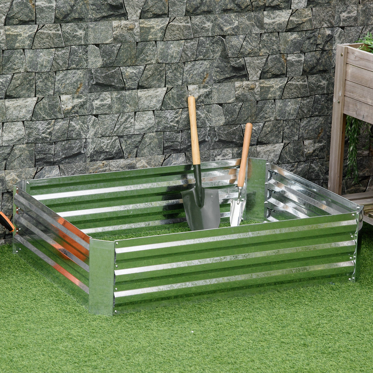 Galvanized Raised Garden Bed, 4' x 3' x 1' Outdoor Metal Planter Box, Raised Bed for Growing Flowers and Herbs