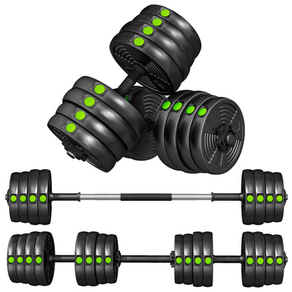 33LBS 2-in-1 Adjustable Barbell & Dumbbells Set, Weights Set with Non-slip Handles for Men and Women Home Gym Training