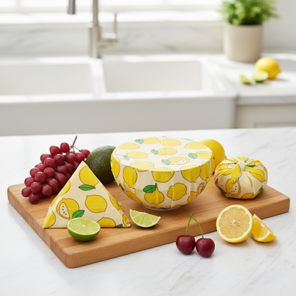 Reusable Beeswax Food Wraps (3-Pack) | Plastic-Free & Zero-Waste