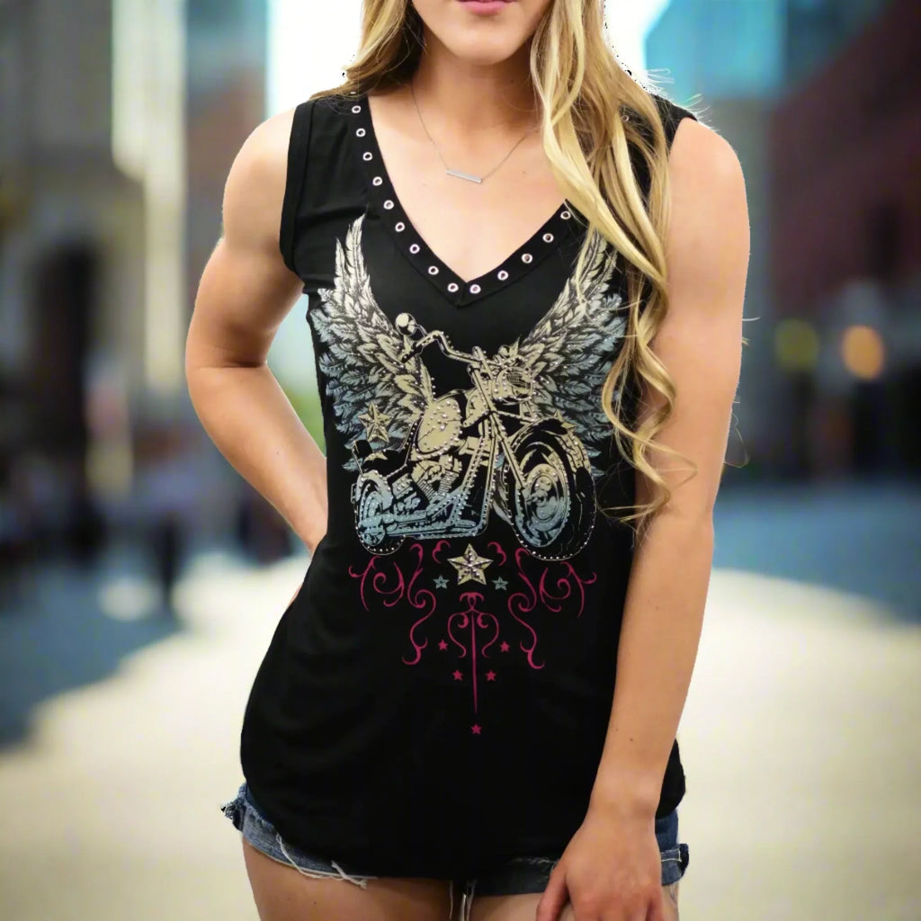 Liberty Wear Women's Bike and Wings T-Shirt