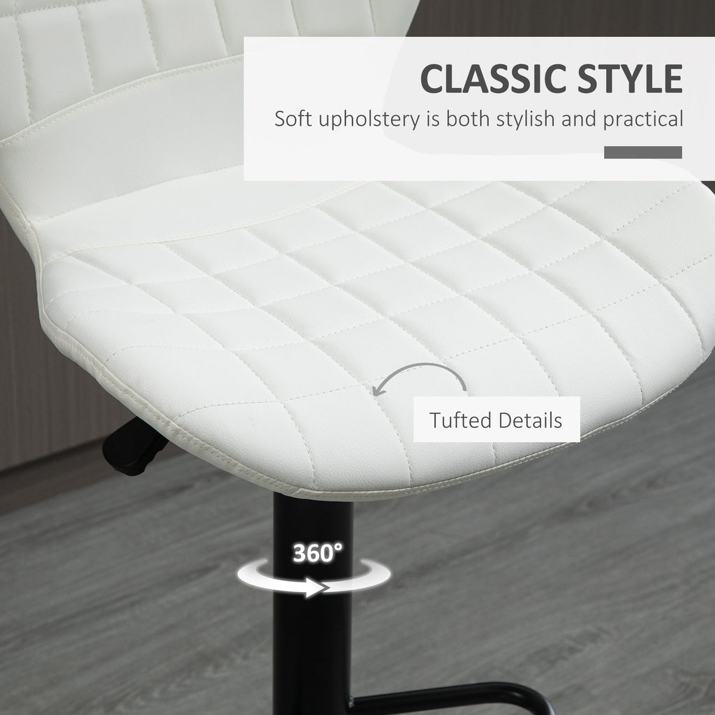 Avion Counter/Barstools with Adjustable Height and Swivel-Set of 2-White