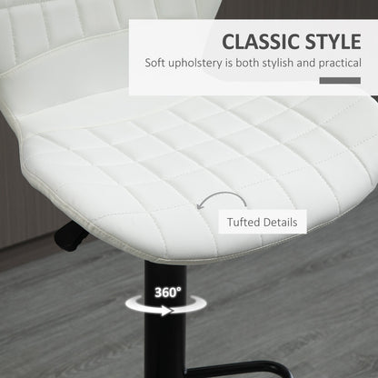 Avion Counter/Barstools with Adjustable Height and Swivel-Set of 2-White