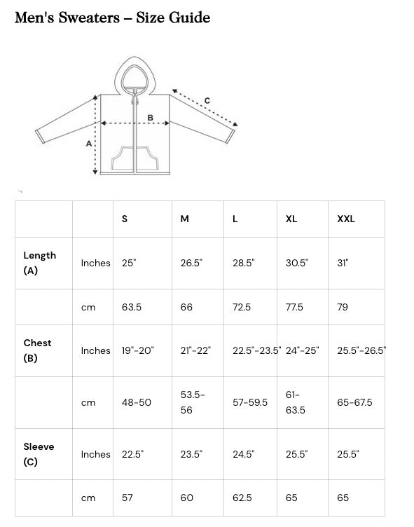 Lost Horizons Men's Connery Wool Sweaters Medium - Handmade in Nepal!