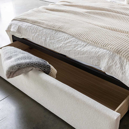 Angie Modern Storage Drawer Bed - Cream