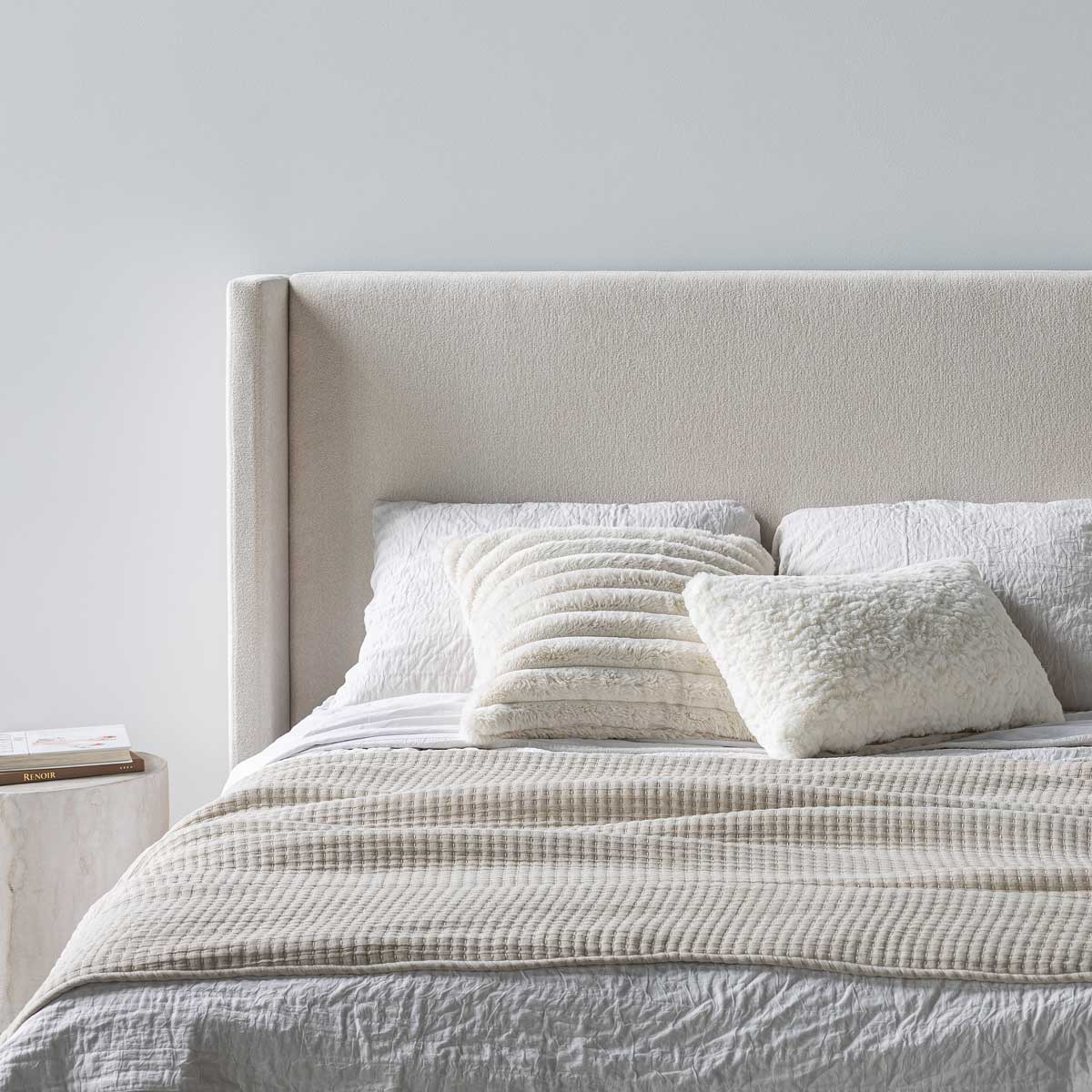 Angie Modern Storage Drawer Bed - Cream