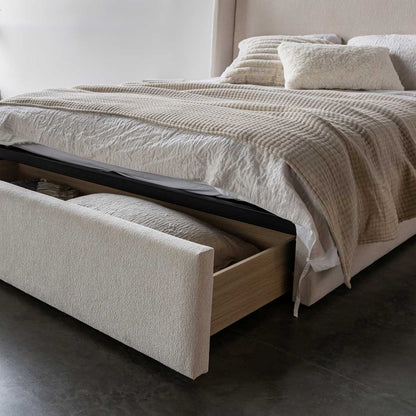 Angie Modern Storage Drawer Bed - Cream