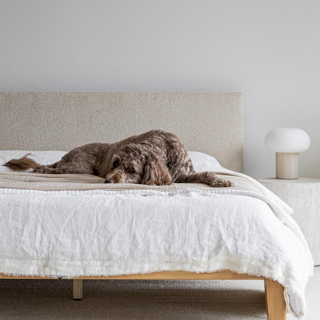 Luna Tool Free Upholstered Queen Bed - Beige