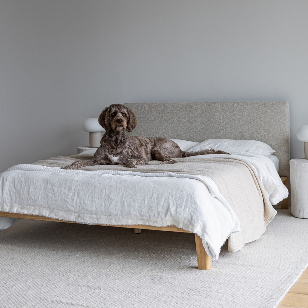 Luna Tool Free Upholstered Double Bed - Beige