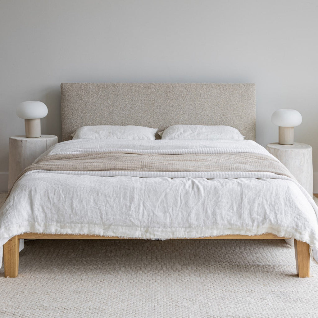 Luna Tool Free Upholstered Double Bed - Beige