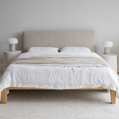 Luna Tool Free Upholstered Double Bed - Beige