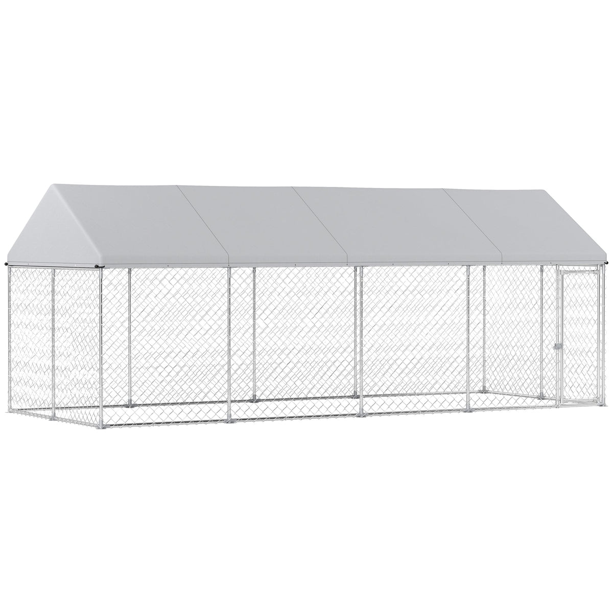 Galvanized Steel Outdoor Dog Kennel with Roof, Safety Lock, for Backyard, 13.1' x 7.5' x 7.8'