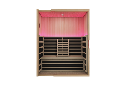 Blisspod | Milano | Full Spectrum Sauna Canadian Hemlock Ultra Low EMF, 7 Far Infrared & Red Glass Heater & Chromotherapy – 3 Person