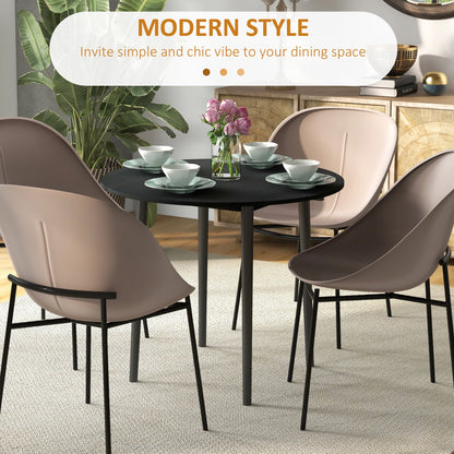 Merrill Round Drop-Leaf/Folding Dining Table for Small Spaces-Black