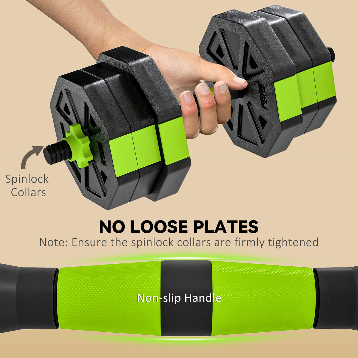 6-in-1 Adjustable Dumbbell Set, Used as Kettlebell, Barbell, Dumbbell, Push-Up Stand, 44lbs Free Weights Set, Blue