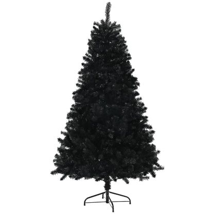 5ft Artificial Christmas Trees with Auto Open and Steel Base, Black