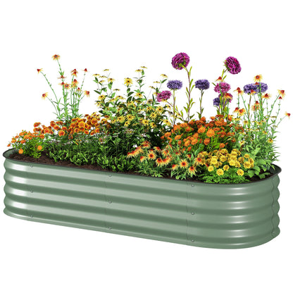 4.9 x 2 x 1ft Galvanized Raised Garden Bed Kit, Metal Planter Box with Safety Edging, Black