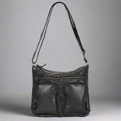 MET Double Front Pocket Leather Bag