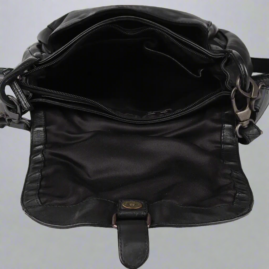 MET Crossbody Shoulder Bag with Front Flap Cutout Design