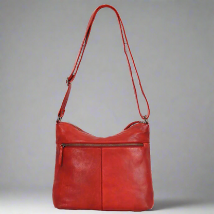 MET Three Chamber Leather Handbag Crossbody Bag
