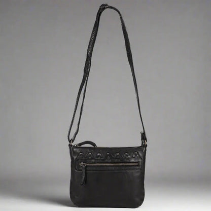 MET V Stitch Crossbody Leather Bag
