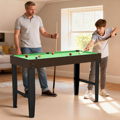 55" Mini Pool Table, Pool Game Billiard Table Set with 2 Cues, 16 Balls, 2 Chalks, Triangle, Brush, Green