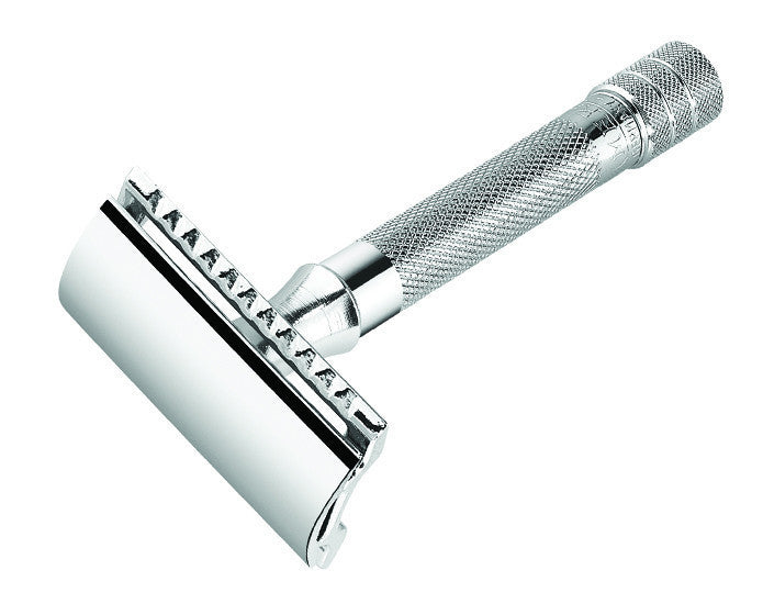 Merkur 33C 3-Piece DE Safety Razor, Closed Comb, Knurled Standard Handle, Chrome