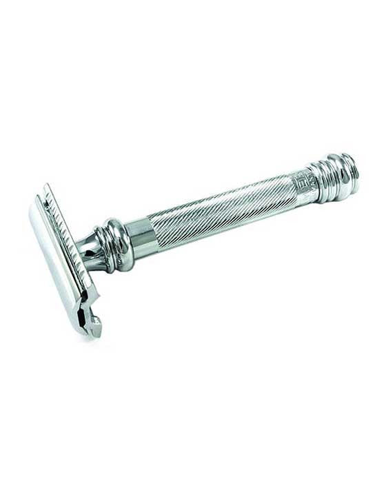 Merkur 38C 2-Piece DE Safety Razor, Closed Comb, Barberpole Long Heavy Handle, Chrome