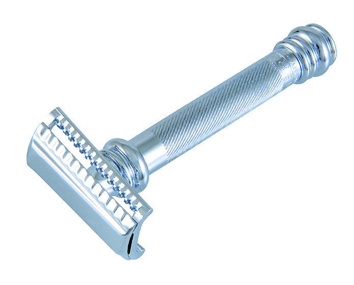 Merkur 39C 2-Piece DE Safety Razor, Slantbar Comb, Barberpole Long Heavy Handle, Chrome