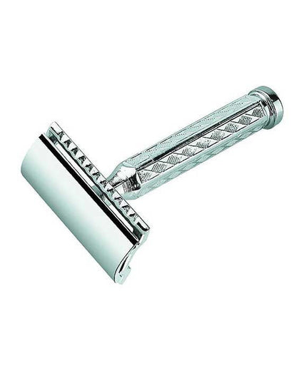 Merkur 42C 3-Piece DE Safety Razor, Closed Comb, Classic 1906 Etched Handle, Chrome