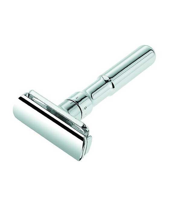 Merkur Futur Adjustable Double Edge Safety Razor With Snap Closure, Chrome