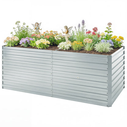 5' x 3' x 2' Raised Garden Bed, Galvanized Planter Box for Growing Flowers, Herbs and Vegetables, Black