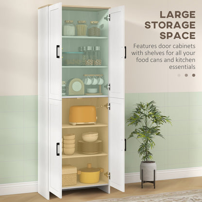 67" 4-Door Kitchen Pantry Cabinet, Freestanding Storage Cabinet Cupboard with Adjustable Shelves, Black