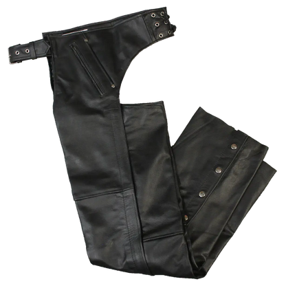 Open Road Unisex 4 Pocket Premium Leather Chaps