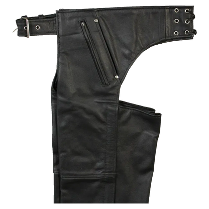 Open Road Unisex 4 Pocket Premium Leather Chaps