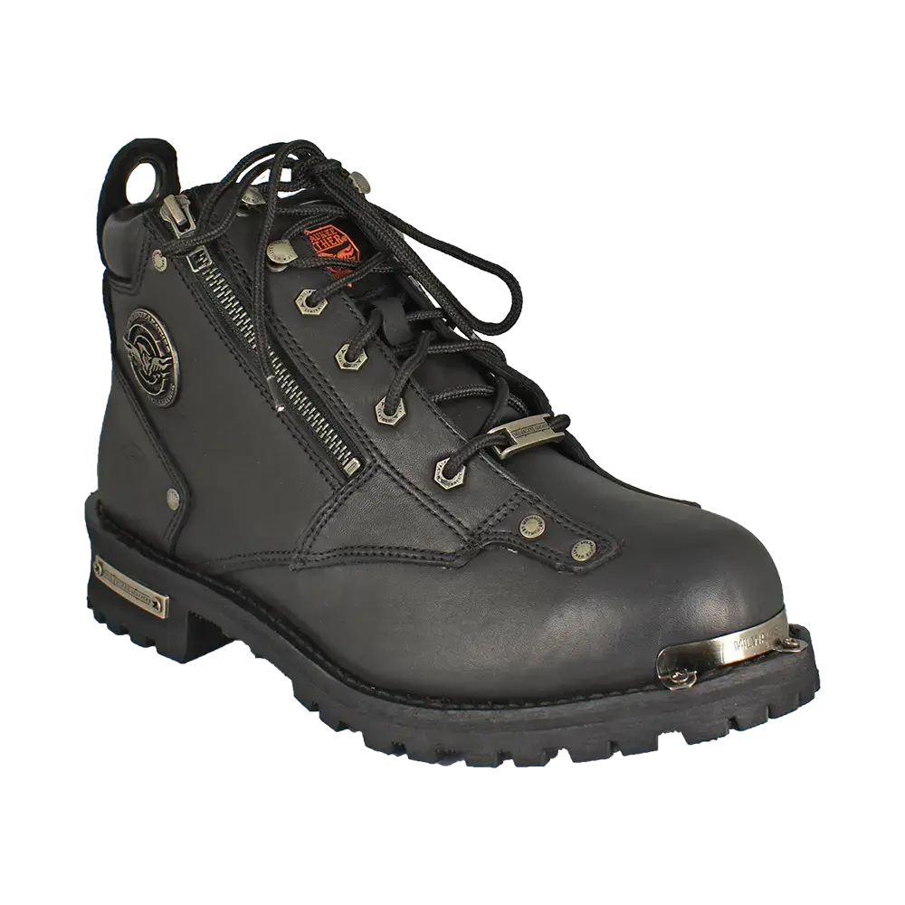 Milwaukee Leather Men's 6" Double Zip Lace Up Motorcycle Boots