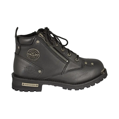 Milwaukee Leather Men's 6" Double Zip Lace Up Motorcycle Boots