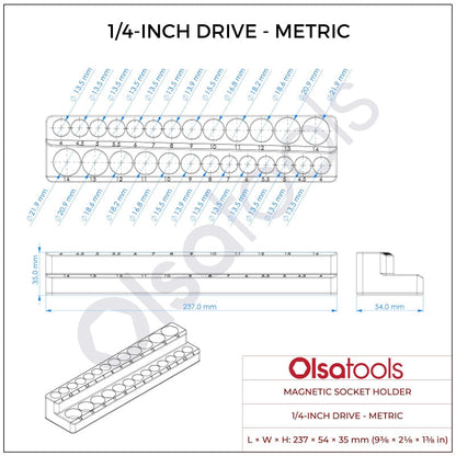 2-Row Magnetic Socket Holders