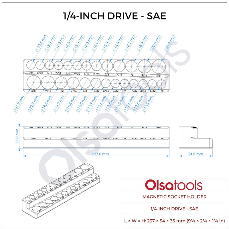 2-Row Magnetic Socket Holders