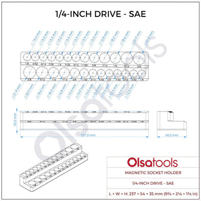 2-Row Magnetic Socket Holders