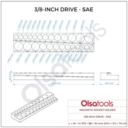 2-Row Magnetic Socket Holders