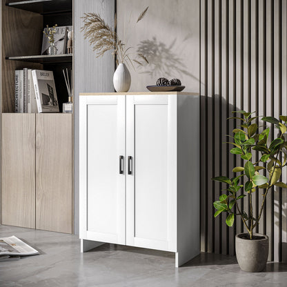 Modern Storage Cabinet with Doors and Adjustable Shelf for Kitchen, Living room, 23.6" x 11.8" x 35.4", Black