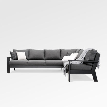 Magnolia Black Aluminum Sectional with Sunbrella® Cushions